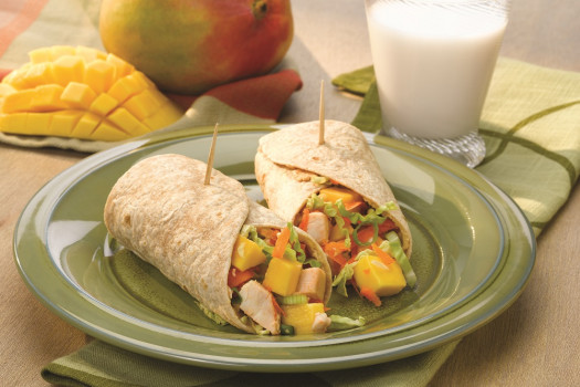 Asian-Mango-Chicken-Wraps