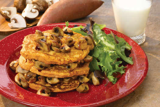 Image titled: Sweet-Potato-Pancakes-with-Balsamic-Maple-Mushrooms