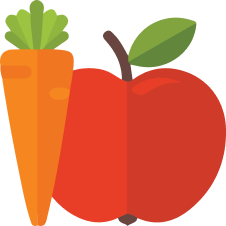 icon carrot and apple